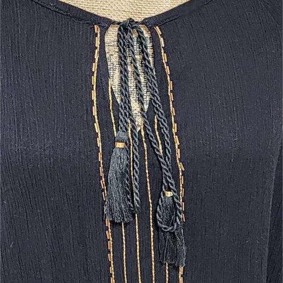 Lane Bryant black boho gold trimmed blouse plus size 18 20 2X new!! - Picture 3 of 8